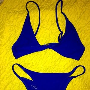 Royal/cobalt blue white fox bikini set